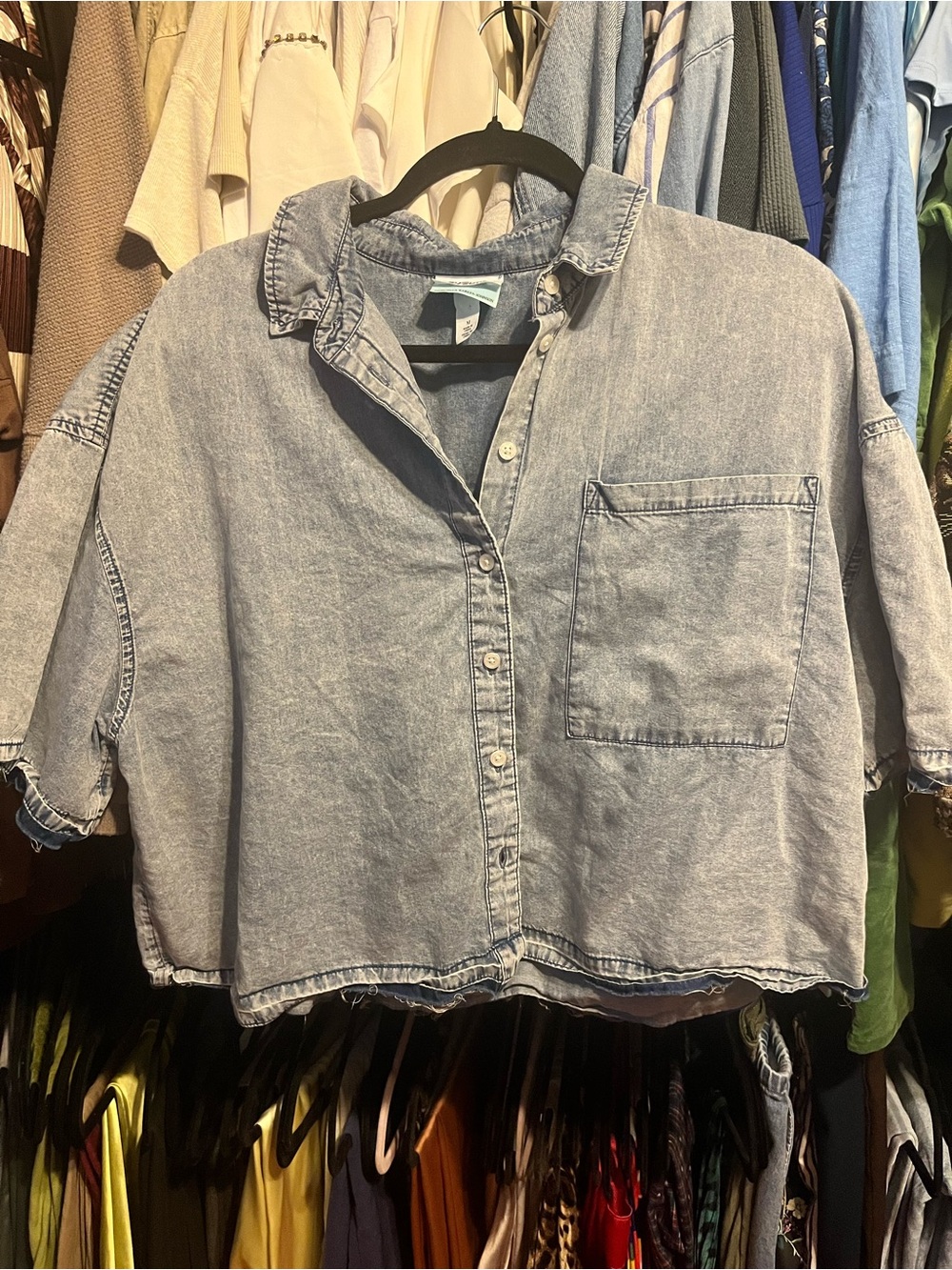 Future Collective Gabriella Karefa-Johnson Chambray Denim Crop Medium